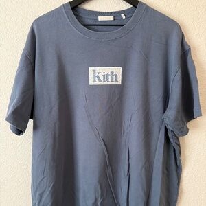 Kith Blue Men's Short Sleeve Tee Shirt White Logo Size XXL